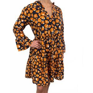 NEW MICHELLE MCDOWELL leopard mini dress in navy multi